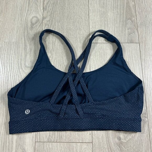 Lululemon Energy Sports Bra Pacific Pointe Jacquard True Navy Onyx Blue - Picture 6 of 11
